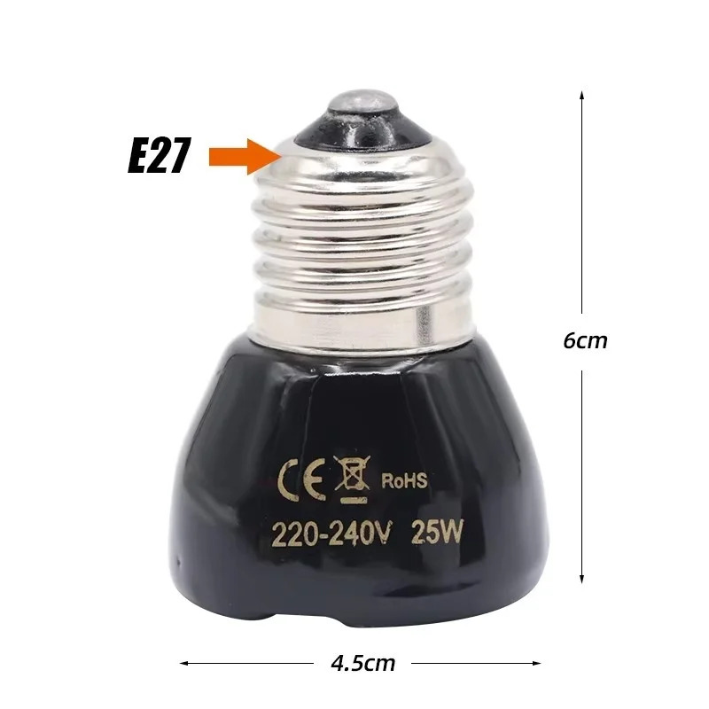 25/50/75/100W E27 Black Infrar - Ceramic Heat Emitter ulasan dan harga