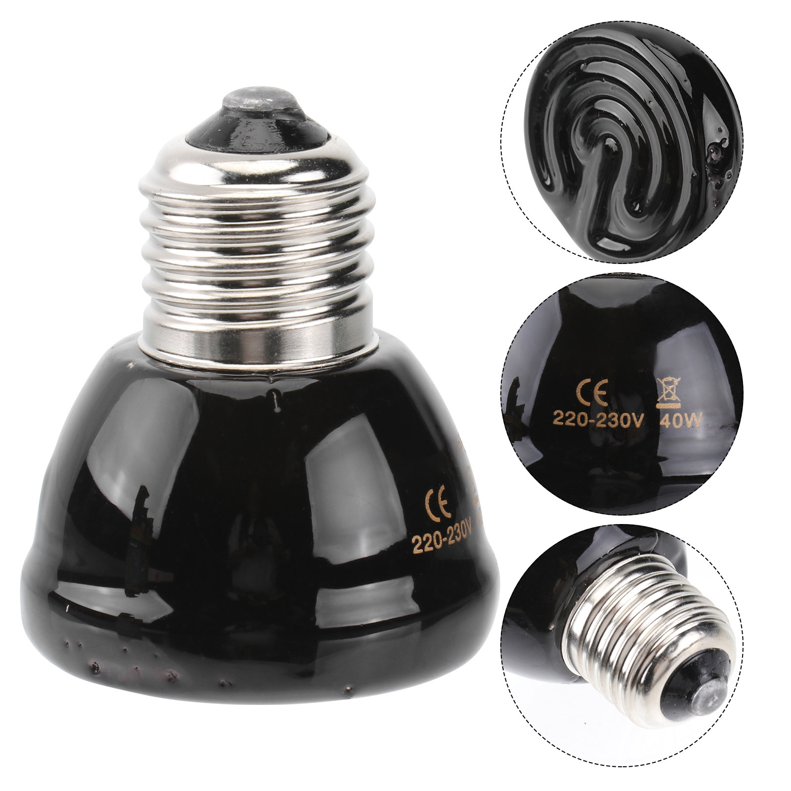1Pcs 40W E27 Heat Lamp Reptile - Ceramic Heat Emitter ulasan dan harga